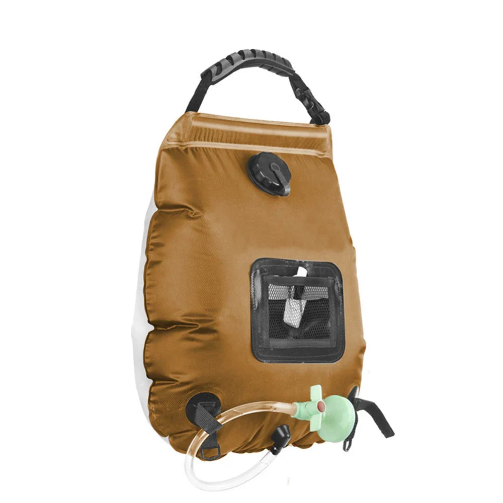 Carvallo SunFlow | 20L volym | Bärbar & Självuppvärmande | Med duschhuvud & slang