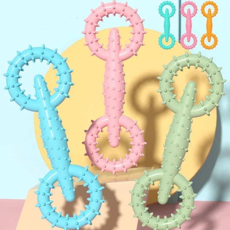 Carvallo Hundtuggleksak | Dubbelt-ring design | Tandvård & Bittålig | 16x5,8 cm | TPR