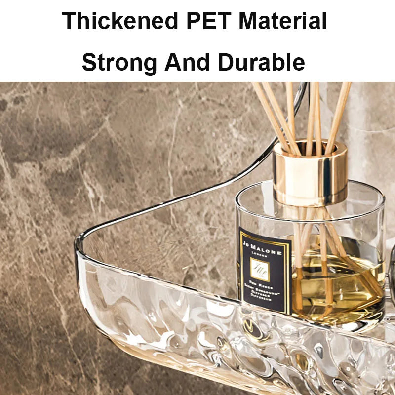 Carvallo WallClear Väggregal Transparent | Acryl Regal Utan Borrning | För Bad &amp; Kök | Stark Fäste &amp; Avtagbar