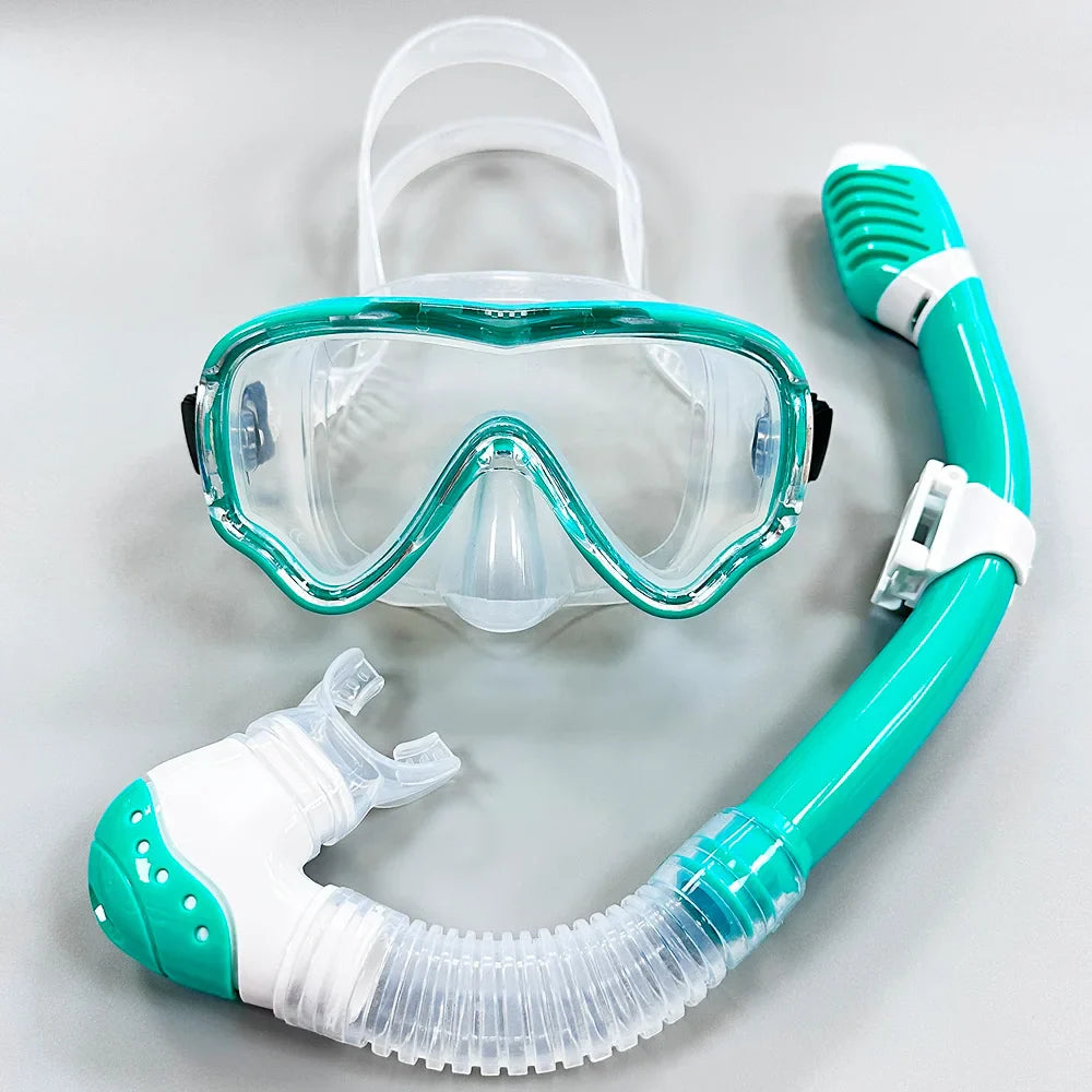 Carvallo Barn Tauchmask med snorkel | Duggfri & läcksäker | Härdat glas & silikon | För pojkar & flickor 7–15 år