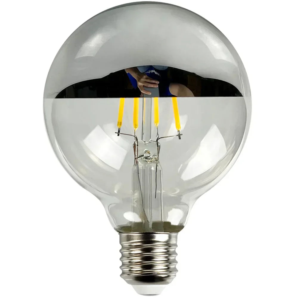 RetroGlow - Vintage LED Bordslampa med Träbas, Dimmbar och Varm Ljus