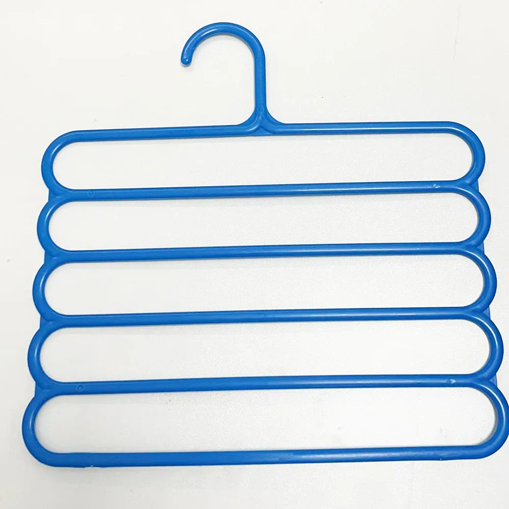 Carvallo-Kläderhängare OrgaTier | 5-i-1 Byxor- & Schalhållare | Platsbesparande Skåporganisatör i Metall