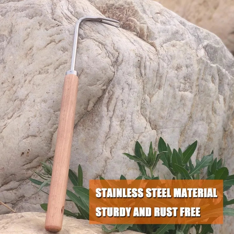 Carvallo TerraGrip Pro | Ergonomiskt trädgårdsverktyg | För fogar, rabatter & lös jord | Handhacka av kolstål