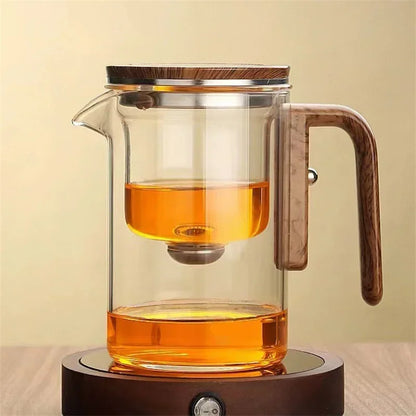 Auréa Glas Teapot – Lyxig Infuser med Trähandtag