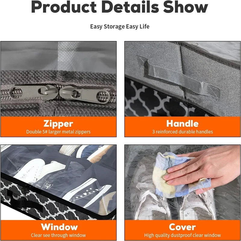 Carvallo Underdyn | För upp till 12 par skor | Med fönster & handtag | Fällbar & dammtät