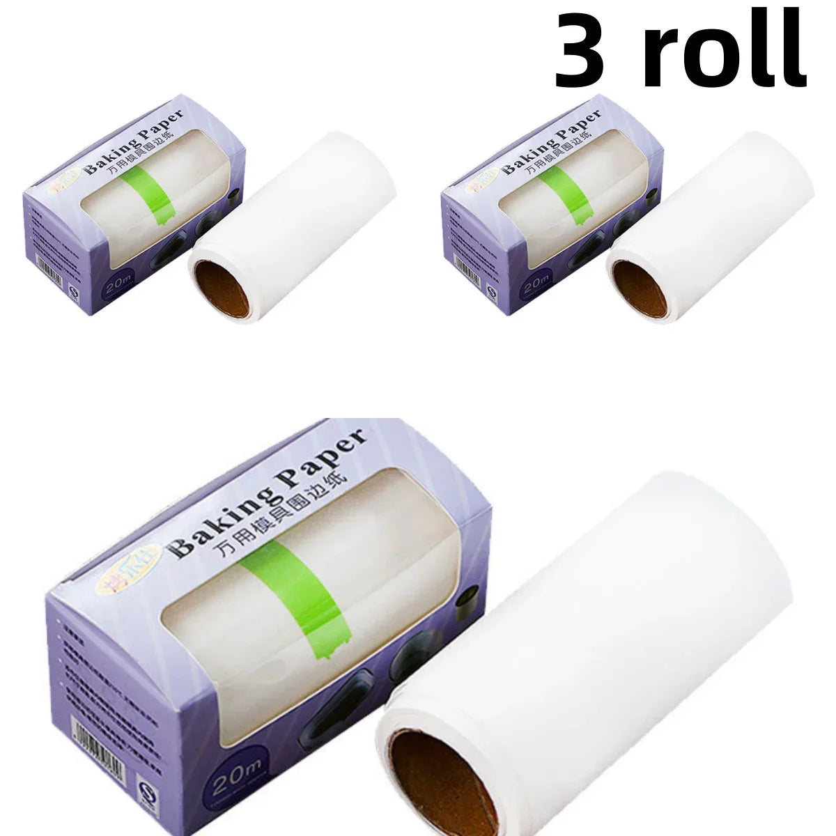 Carvallo Bakplåtspapper på rulle 1/2/3 stycken à 20 m | Non-stick & Värmebeständig | För ugn, mikrovågsugnar & Luftfritös | Livsmedelsäker & Vattentålig