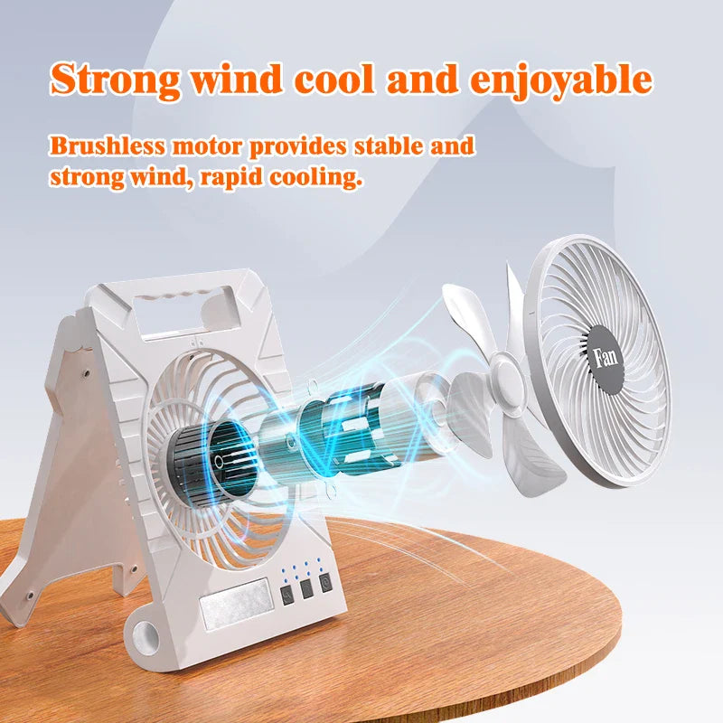 Carvallo Campingfläkt | Fällbart solpanel | Powerbank & LED-ljus | Ultra-lättvikt Märkesnamn: VenturioX