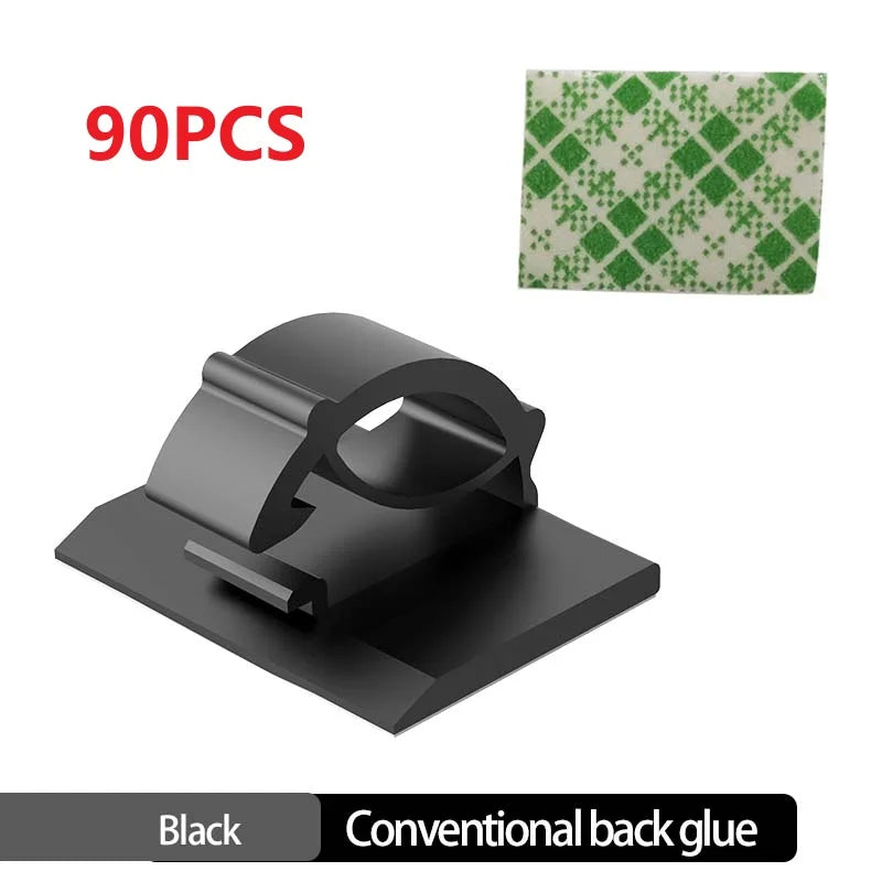 Carvallo Set WireTidy | 30-90 delar | Självhäftande & flexibel | För skrivbord, PC & laddkablar