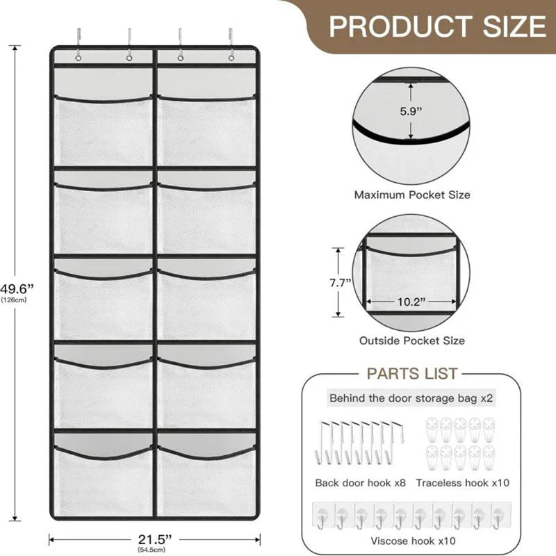 Carvallo hängende organizer Storiva PocketMax | Med 5 stora fack | Hänghylla för Carvallo & garderob | Grå | Platsbesparande förvaring