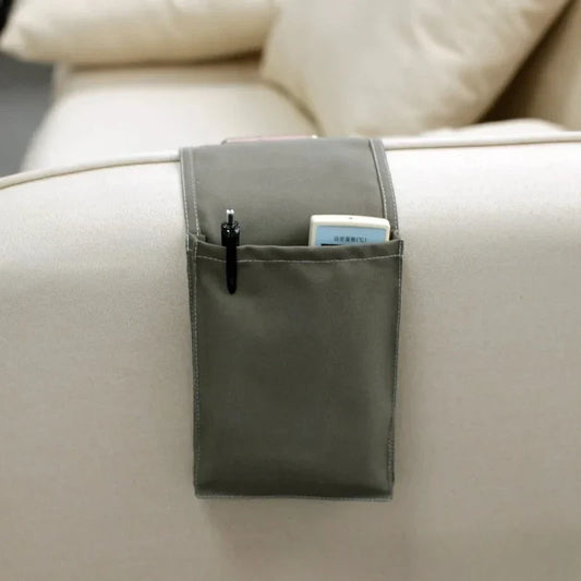 Carvallo Sängorganisator av bomullslinne | Hängande förvaring med fickor | För fjärrkontroll, böcker och tillbehör – ca. 30×20×10 cm