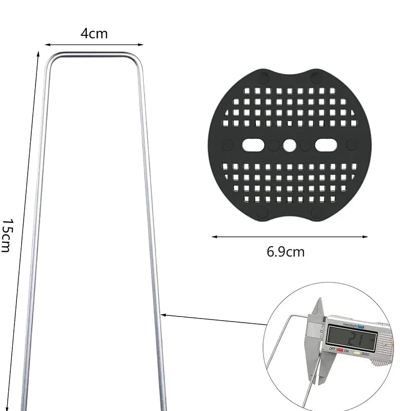 Carvallo-Set Fixaro GripSteel | 40x Trädgårdshakar & Brickor | Galvaniserade jordankare för ogräsduk, presenning & tältfäste