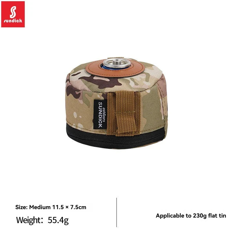 Carvallo skyddshölje för gaspatroner | Stötresistent & Praktisk | För 230 g & 450 g platta gasburkar | Med sidoficka & dragkedja | Utomhus & Camping