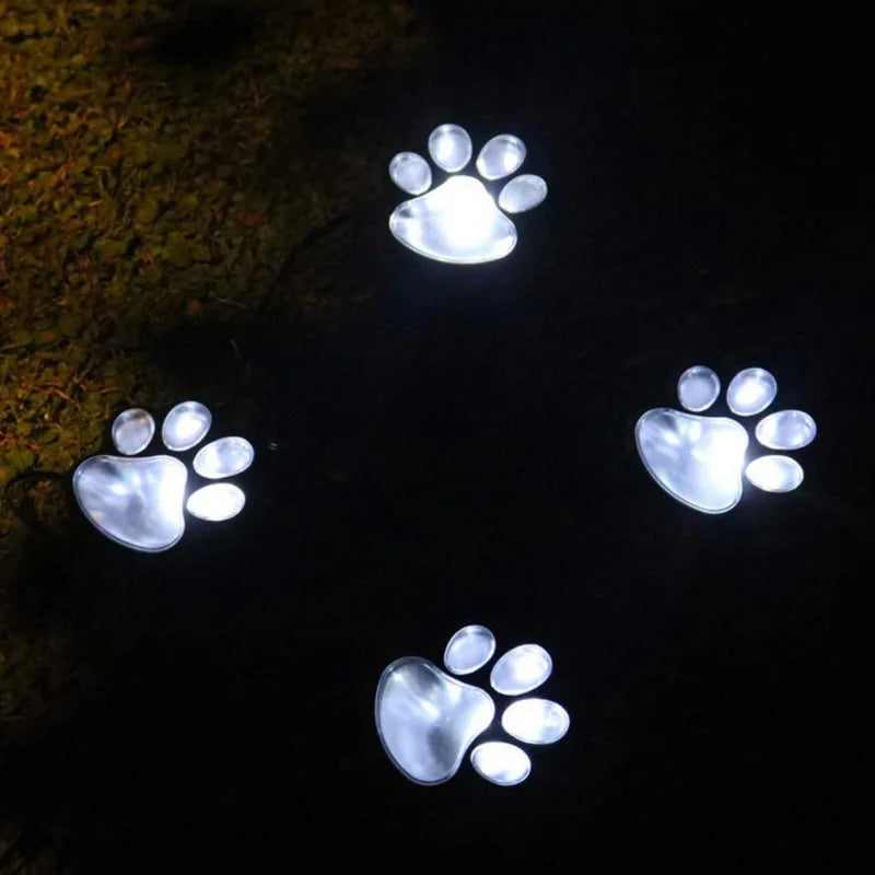 Solarlampa med tassavtryck design – LED trädgår belysning i multicolor för utomhusbruk