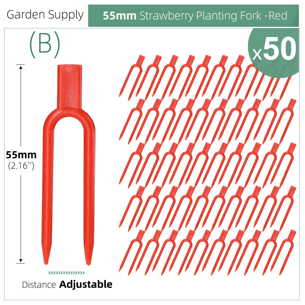 Carvallo | 50-piece set plant stem and vine fixers | 5.5 cm & 6.5 cm | Stable attachment for strawberries, watermelons & climbing plants