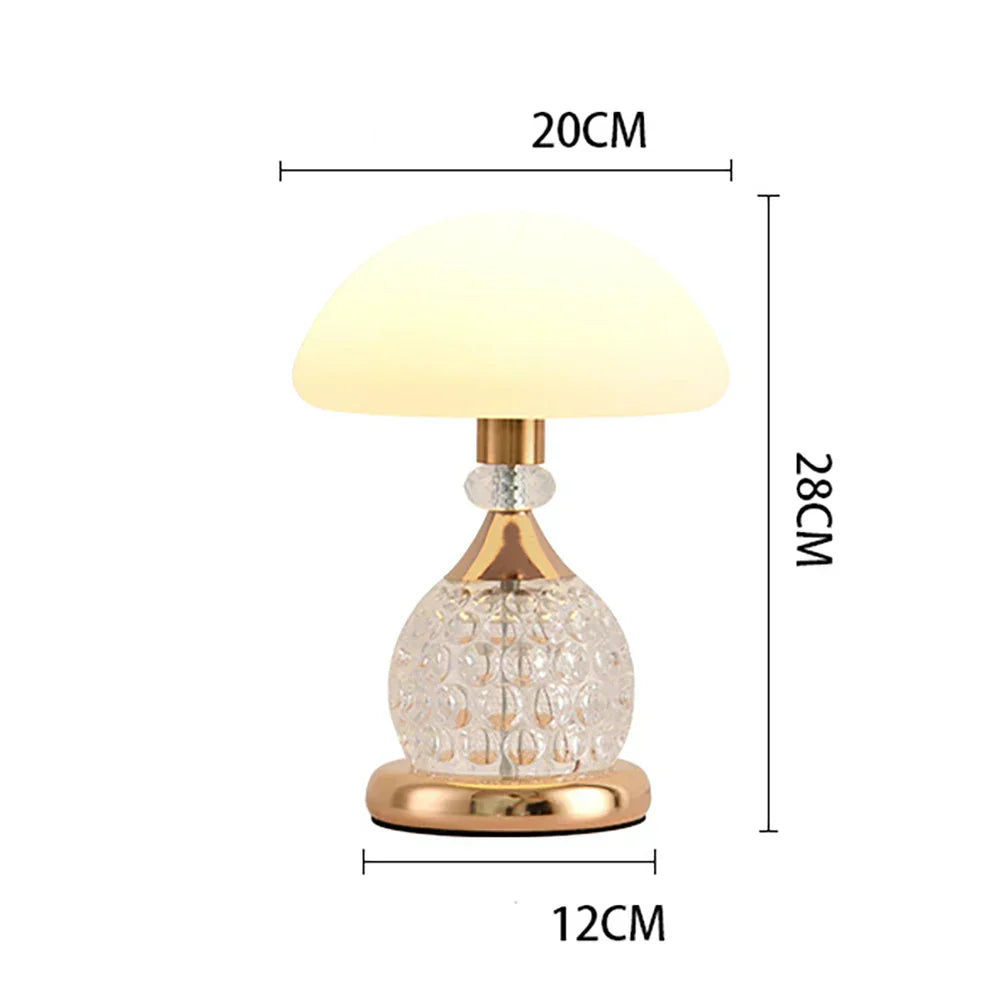 CrystalShine - Elegant Kristall Svamplampa med LED Belysning