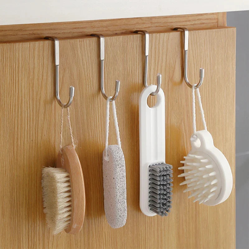 Carvallo DUOHOLD | Dubbelkrok för skåpdörrar | Rostfritt stål 304 | Svart eller Vit | Utan borrning