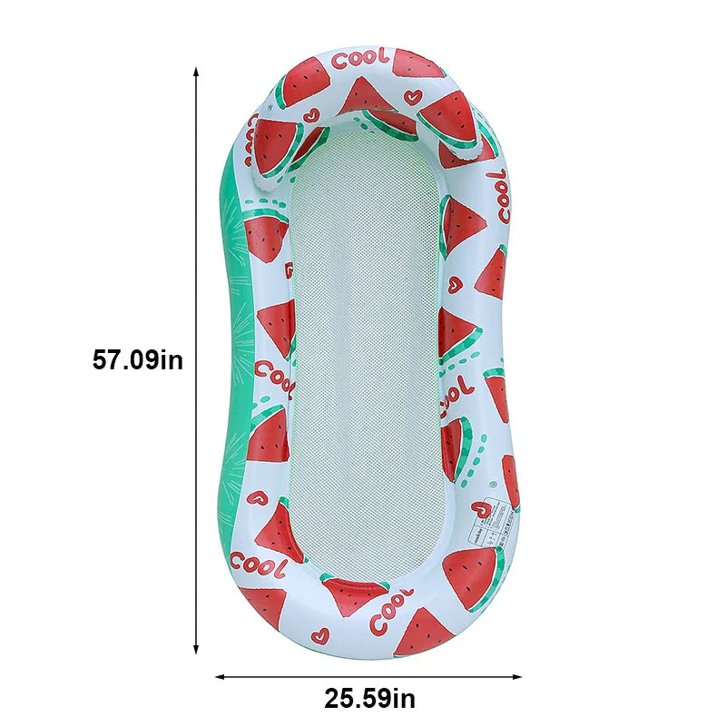 Carvallo Uppblåsbar simmadrass Rooxin | Ergonomisk pool-luftmadrass med nät och armstöd | För pool, sjö och strand