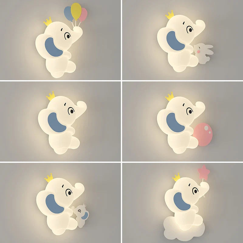 SavanneKids - Tecknad Vägglampa med Djurmotiv för Barnrum