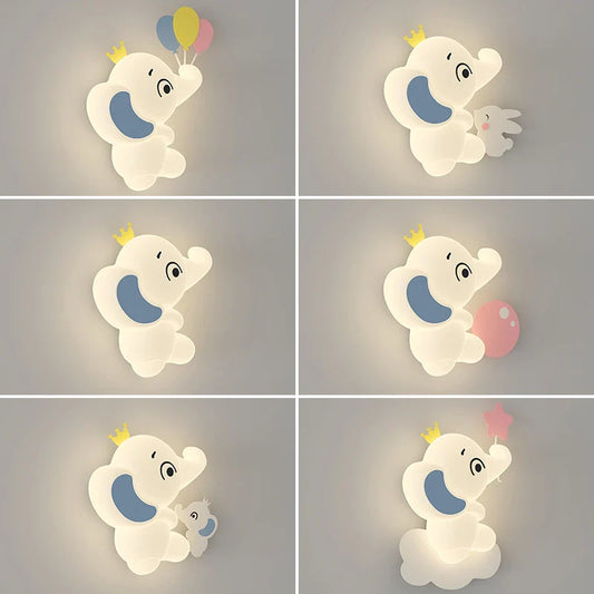 SavanneKids - Tecknad Vägglampa med Djurmotiv för Barnrum