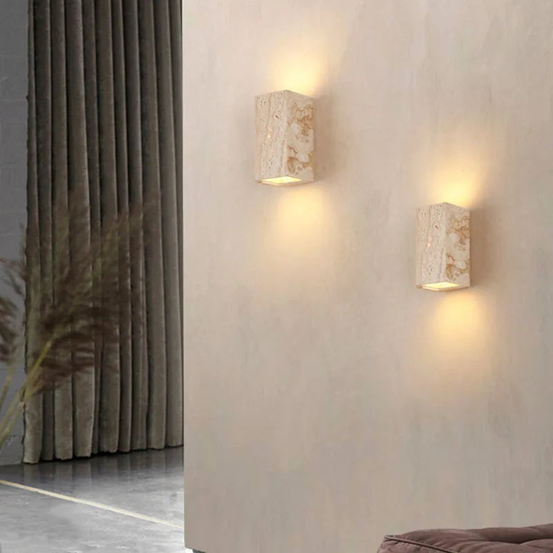 Vägglampa Travertinsten LED Upp Ner