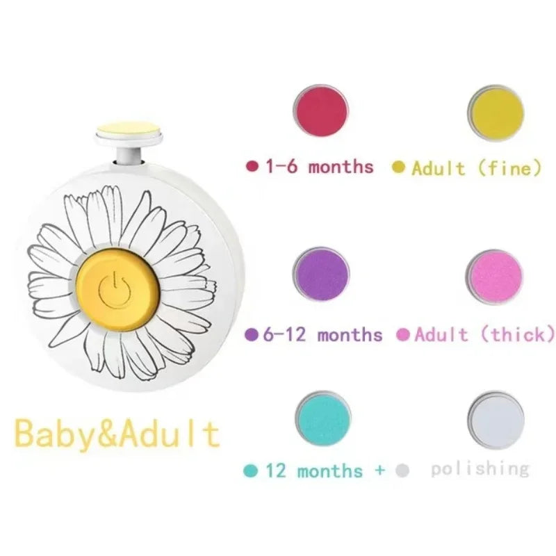 Carvallo BabyCare Elektrisk Baby-Nagelklippare | Skonsam Nagelpolerare för spädbarn & barn | Säker & ljudlös | För nyfödda & småbarn