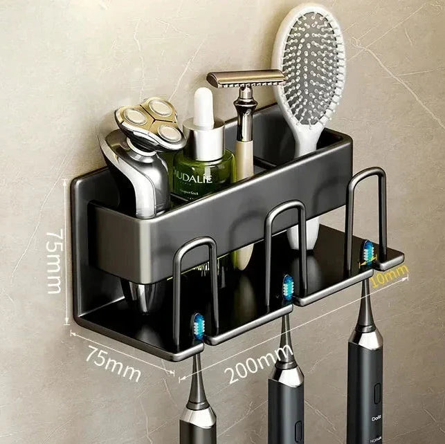 Carvallo - Multifunktionell väggmonterad tandborsthållare med förvaring