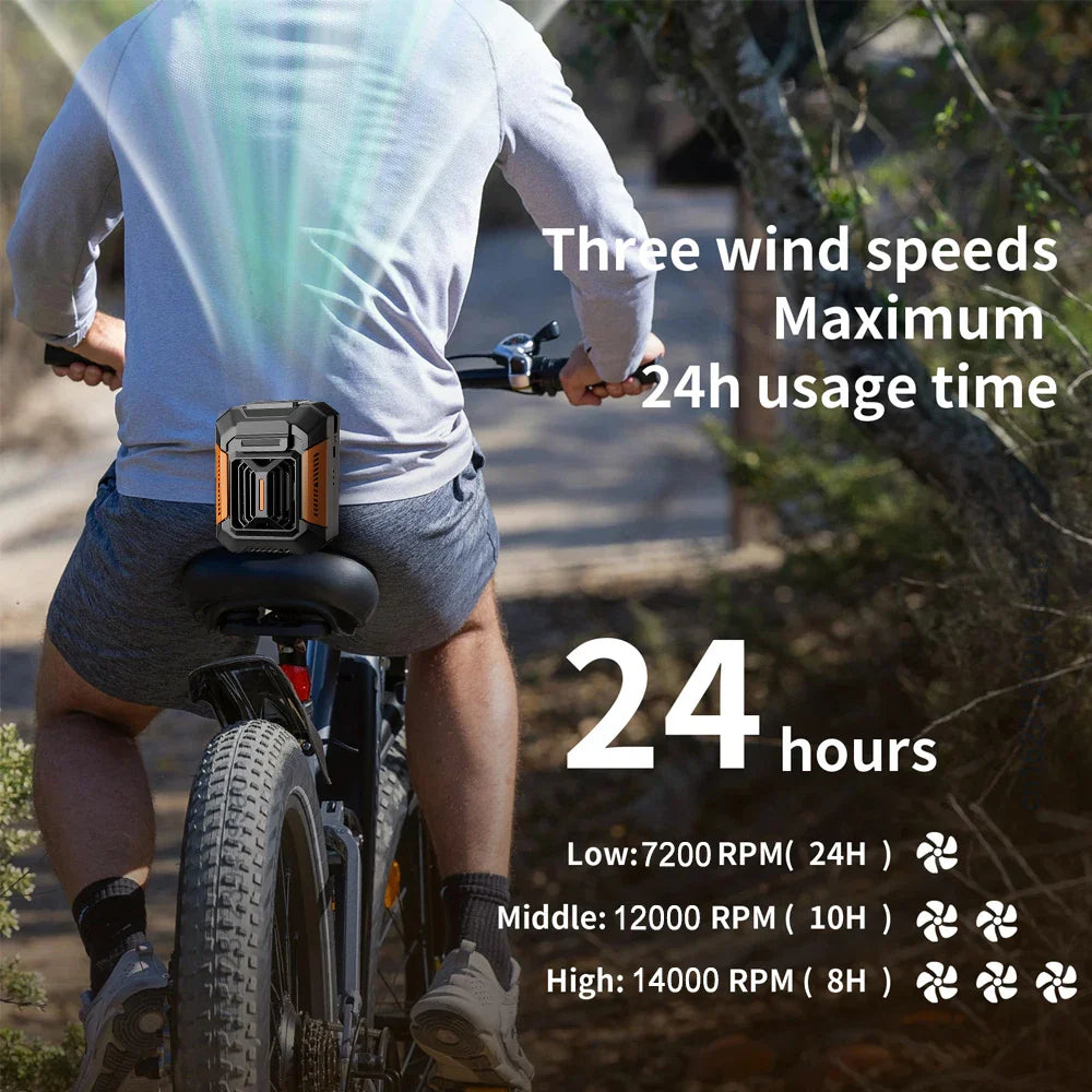 Carvallo Clip-Ventilator AeroClip | Med LED & Powerbank | USB-laddningsbar | För midja, hals & utomhus