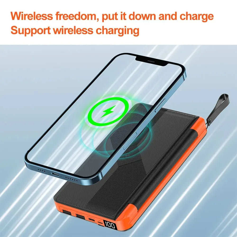 Carvallo Powerbank VoltMate Flip 15W | 10.000/20.000mAh | Trådlös Qi-laddning | Solpanel hopfällbar | Vattentålig & Stöttålig