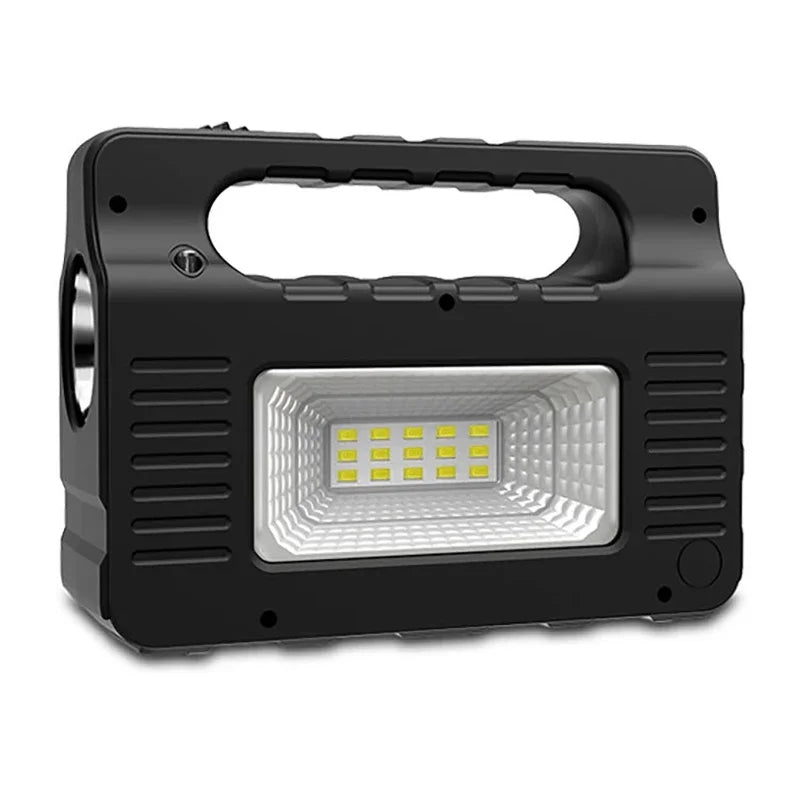 Carvallo-Multifunktionsgerät Solariq Pro | Ljus, Powerbank, Radio & Bluetooth-Högtalare | Inkl. 3 LED-lampor & Solarpanel-anslutning