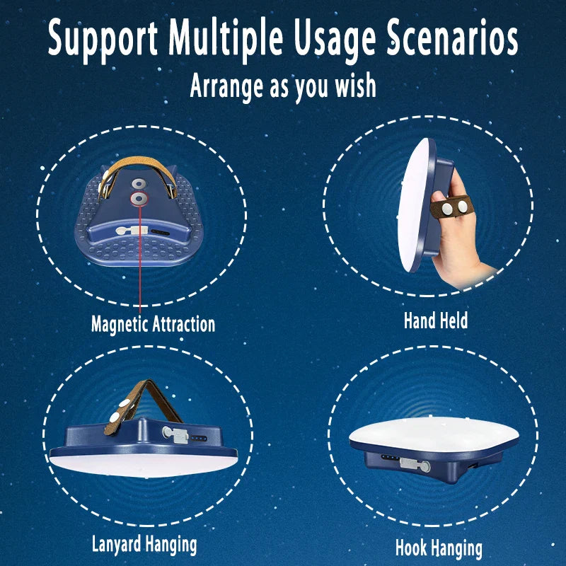 Carvallo TrailForce LED Campinglampa med magnet & powerbank | Återuppladdningsbar via USB-C | Dimmbar 278 LEDs | 80W arbets- & nödbelysning utomhus