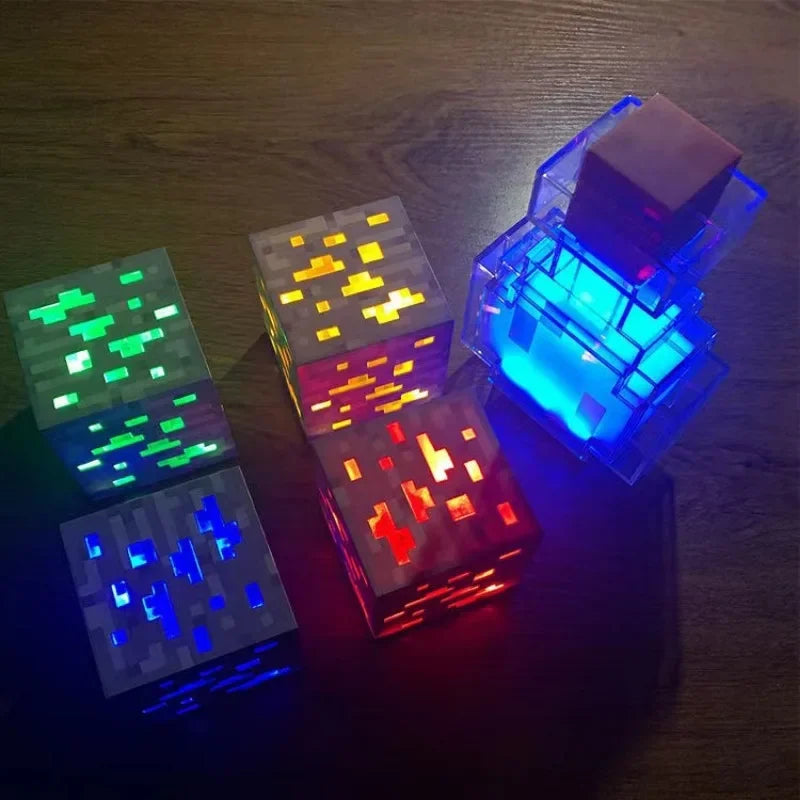 Lekfulla LED Block Lampor - Kreaativ Belysning för Spelare