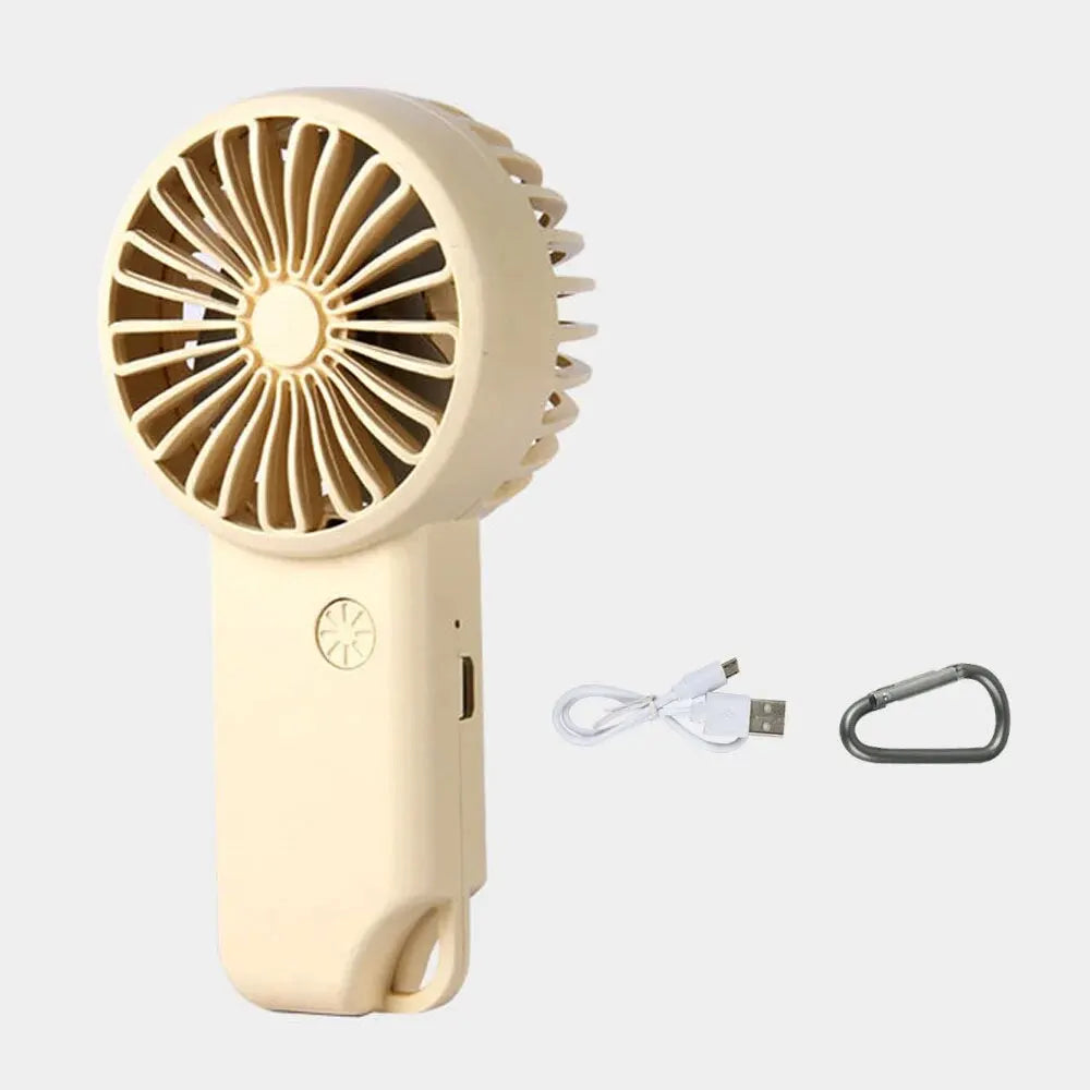 Carvallo Mini Handfläkt med USB-laddning | 3 hastighetslägen &amp; LED-display | Bärbar batterifläkt för kontor, resor &amp; sport