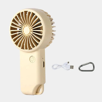 Carvallo Mini Handfläkt med USB-laddning | 3 hastighetslägen &amp; LED-display | Bärbar batterifläkt för kontor, resor &amp; sport