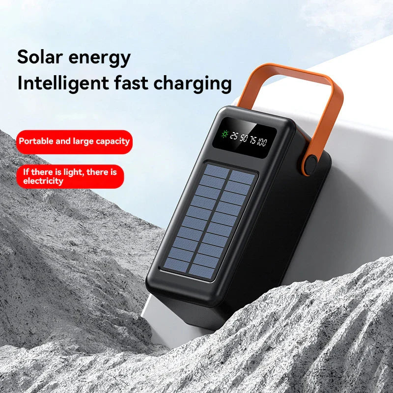 Carvallo Xiaomi Solarbatteri 100 000 mAh Powerbank med integrerad LED-ficklampa – Snabb laddning & Ute-elförsörjning