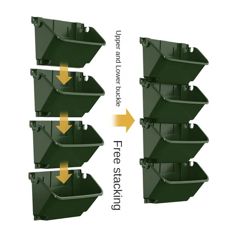 Carvallo Box | Hängande växtlådor för vertikala trädgårdar & blomväggar | Plastbehållare för balkong, staket & trädgård