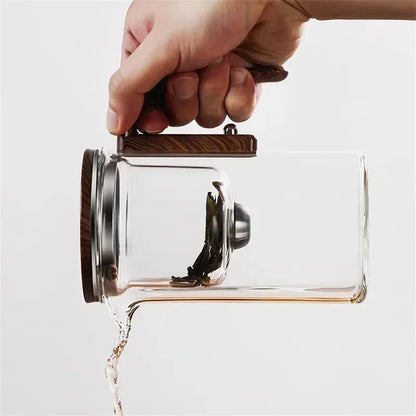 Auréa Glas Teapot – Lyxig Infuser med Trähandtag