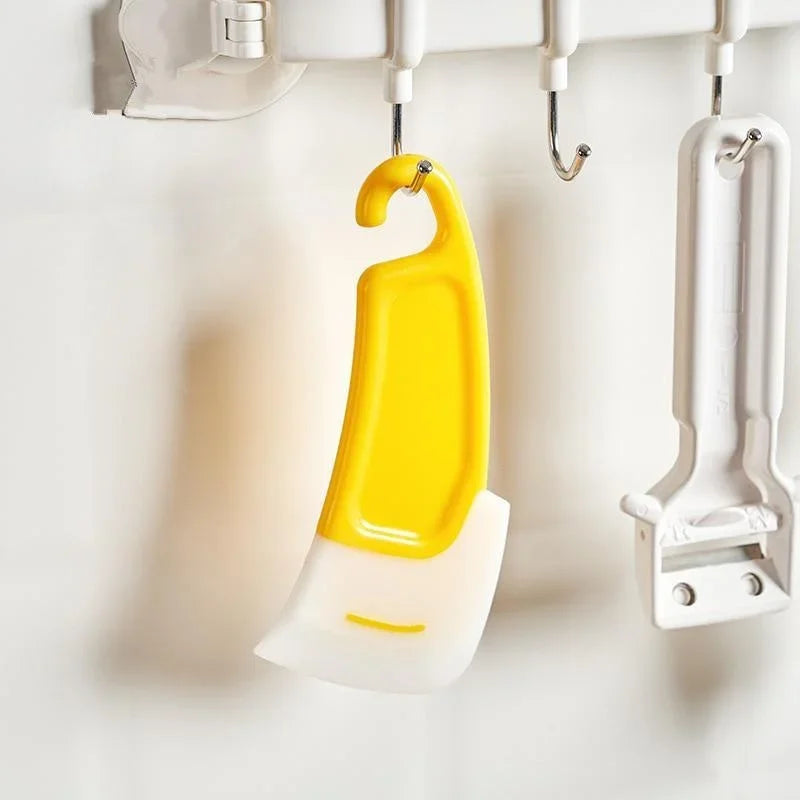 CleanFlex™ Silikon-kökskrapa | Stekpanne- & kastrullrengörare | Värmebeständig & repfri | Gul-Vit