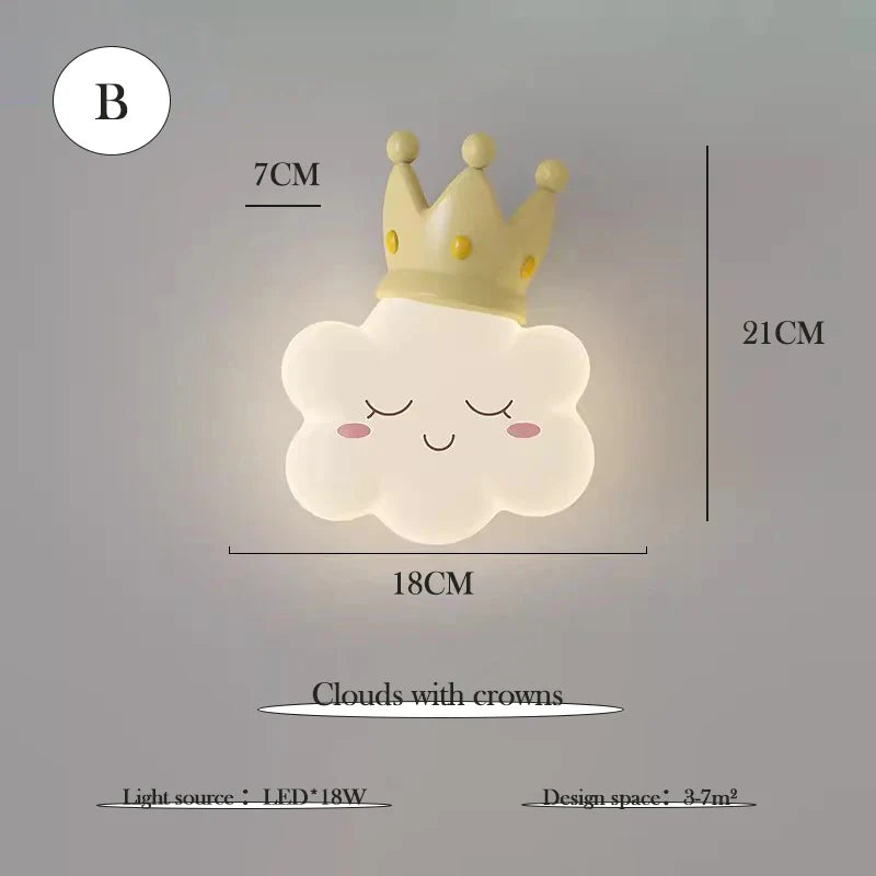 RomanticCloud - Vägghängd Lampa Barnrum Prinsessstil