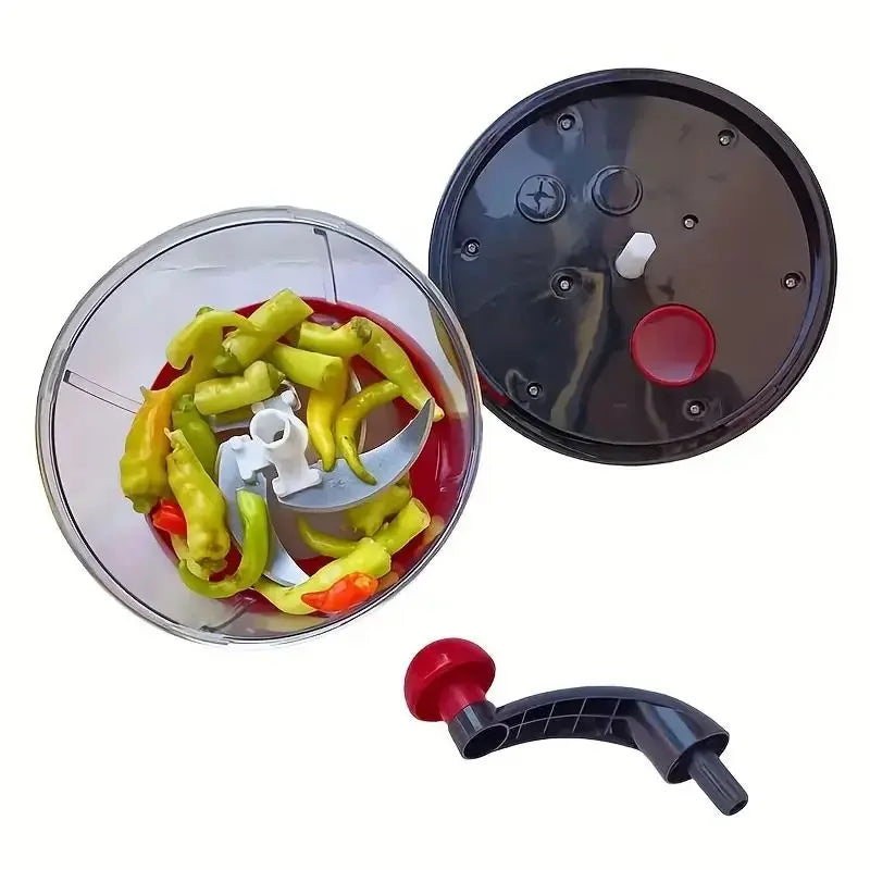 Carvallo EcoChop Manuell Vitlök- & Grönsaksavskärare | Rostfria blad | 16×16×13,5 cm | Multifunktionell köks hackare