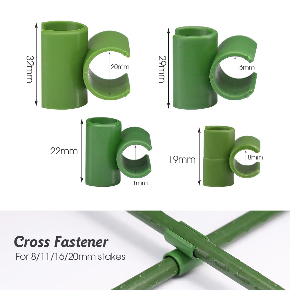 Carvallo Connect | 15-pack krysskopplingar för växtstöd | För .8–2.0 cm stänger | Justerbara klämmor för spaljéer & växtstöd