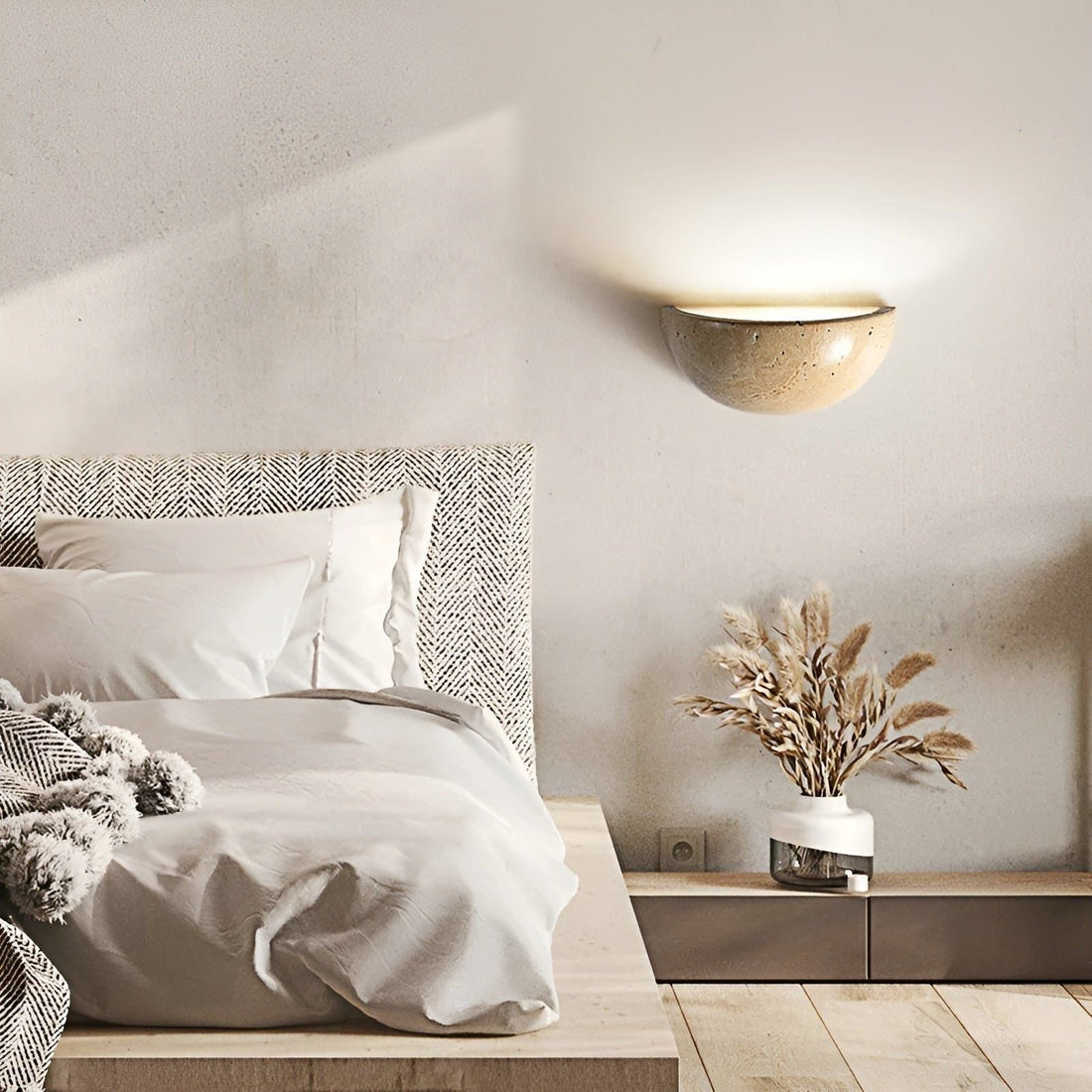 Korzito - Nordisk Halvcirkel-LED-Wabi-Sabi-Vägglampa