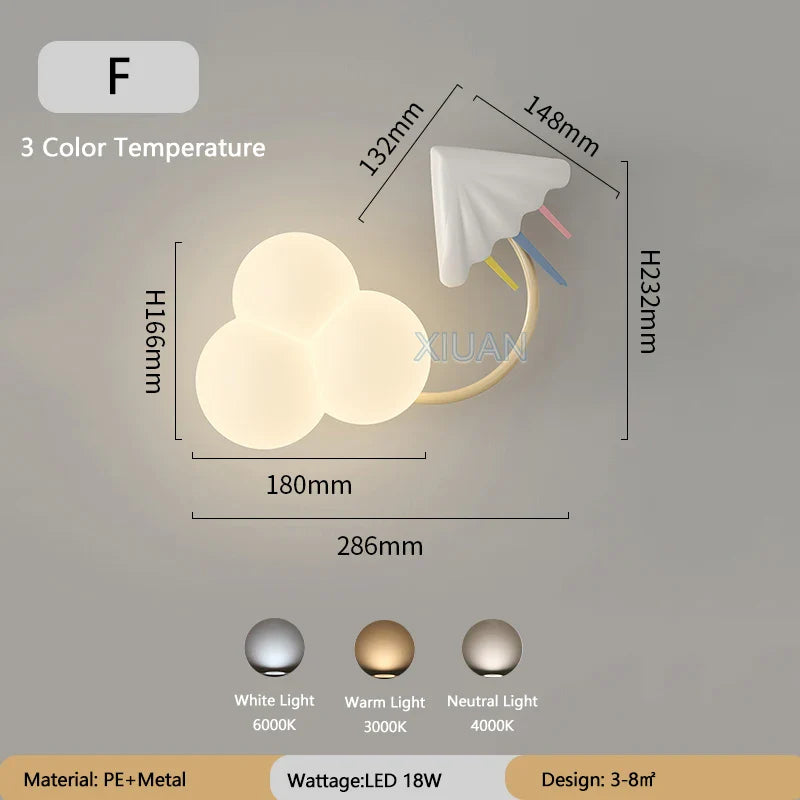 Tecknad Flygplan - Barnkammare Vägglampa med Stjärnor, Regnbåge och Flygplansdesign