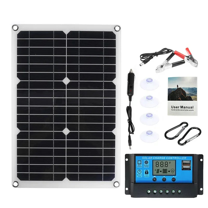 Carvallo Solpanel 1200W | Flexibel 12V Laddpanel | 2x USB & 100A Laddregulator | Utomhus Camping