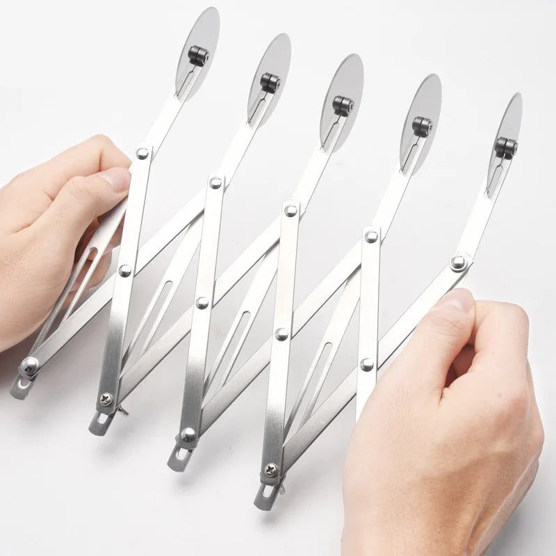 SlicePro™ Rostfritt stål degskärare | Fällbar &amp; Justerbar | 3–7 Hjul | Perfekt portionering för pizza, bakverk &amp; pasta