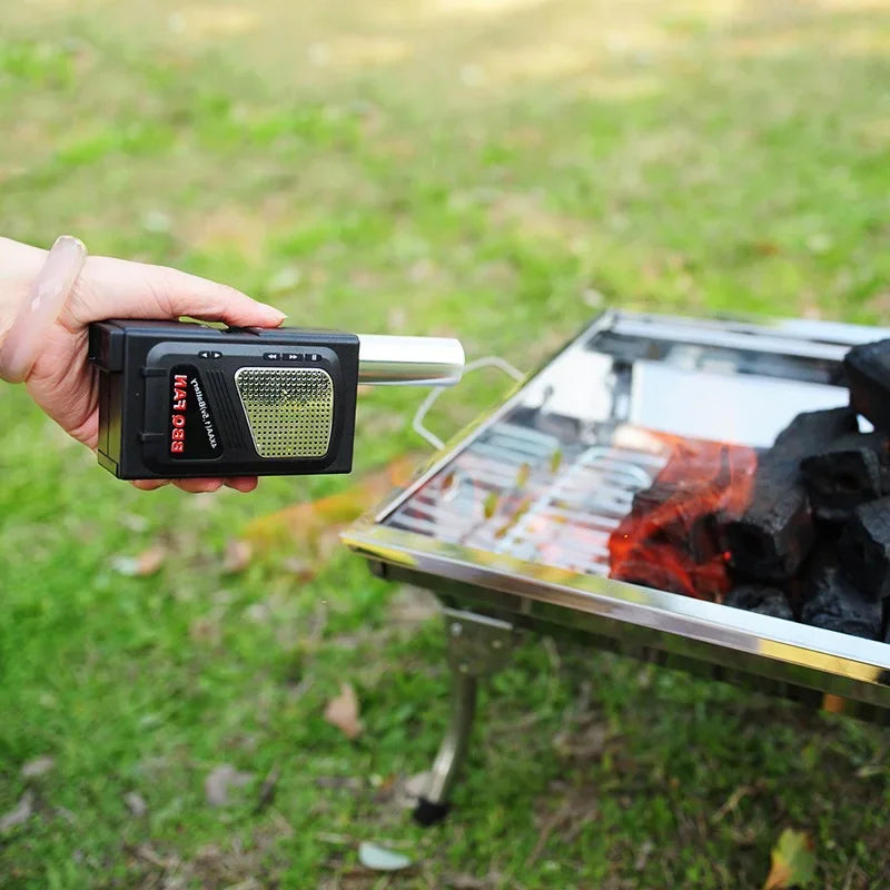 Carvallo Elektrisk BBQ-fläkt | Praktisk & Bärbar | För Grill, Camping & Utomhuskök