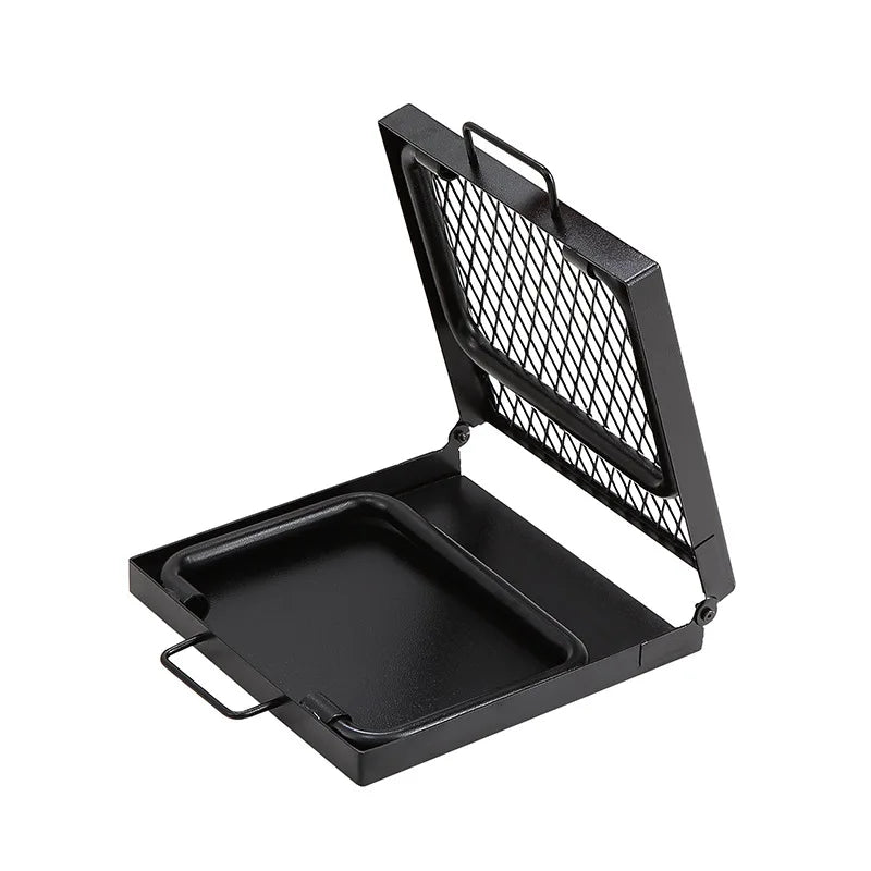 Carvallo Fold Fällbar Grillgaller | Bärbar Rostfritt Stål-Grillställning | För BBQ, Camping & Utomhus | 32 × 21 × 16 cm