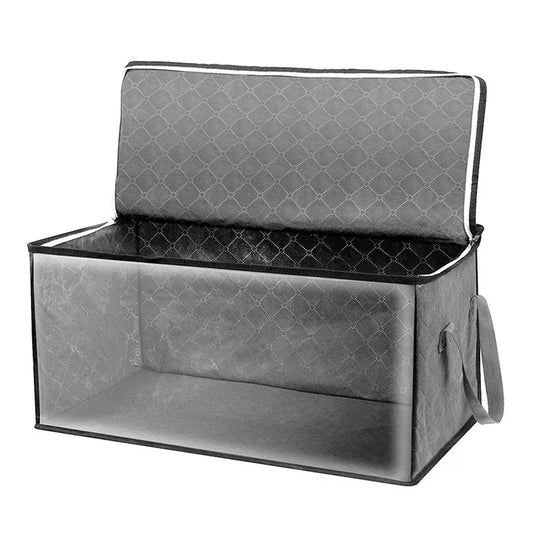 Carvallo Förvaringsväska ClothNest ClearBox | 58×31×30 cm | Med fönster och dragkedja | Filt-, tröja- & klädorganiserare för sovrum & garderob
