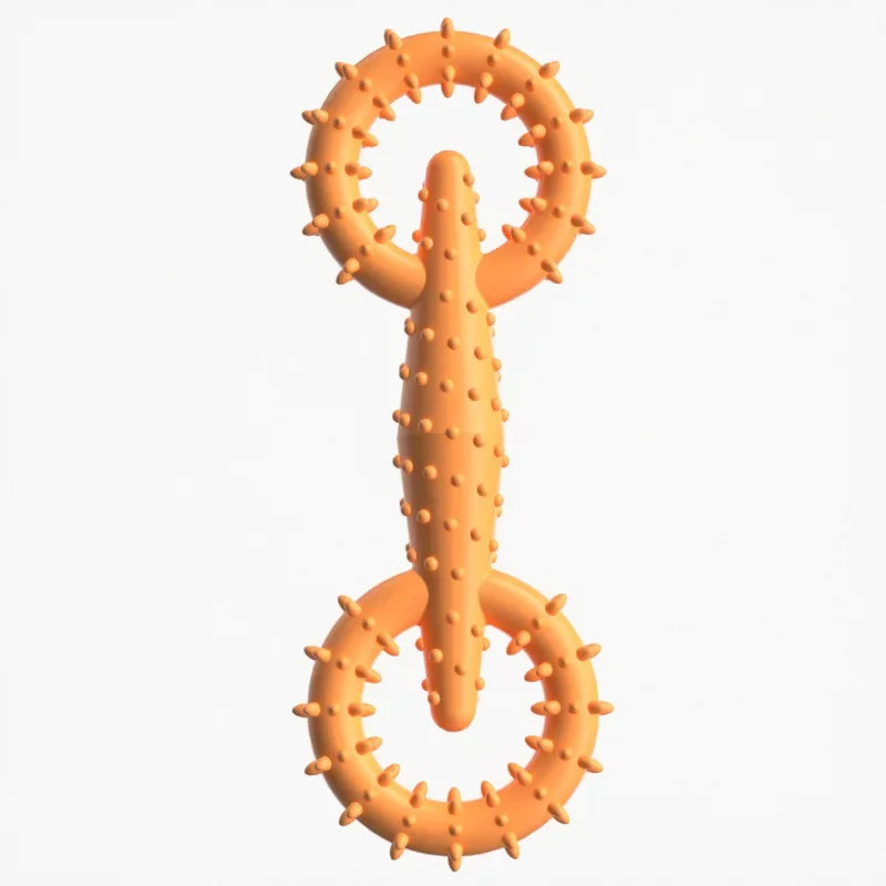 Carvallo Hundtuggleksak | Dubbelt-ring design | Tandvård & Bittålig | 16x5,8 cm | TPR