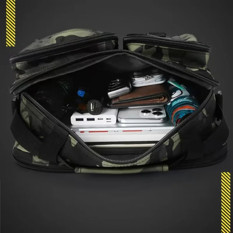 Carvallo ActiveBag Taktisk Utomhus Axelväska | Molle Axelväska för Herrar | Robust Nylon Crossbody Väska för Vandring, Camping & Fiske