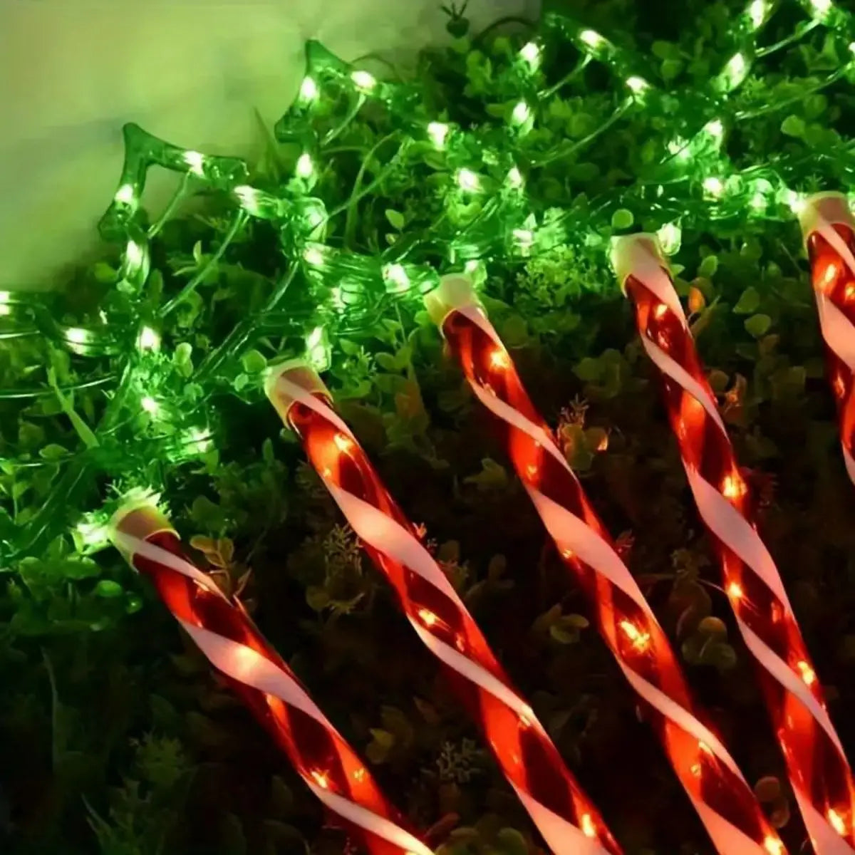 Set med 5 soldrivna jullampor - Glatt utomhusbelysning för högtiderna